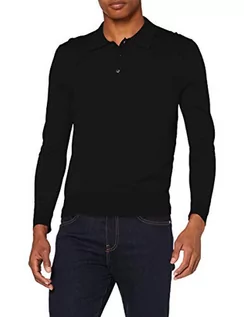Koszulki męskie - Falke Męska koszulka polo z długim rękawem 60127 czarny czarny XL 60127 - grafika 1