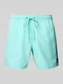 Kąpielówki męskie - Spodenki kąpielowe z detalem z logo i elastycznym pasem - miniaturka - grafika 1