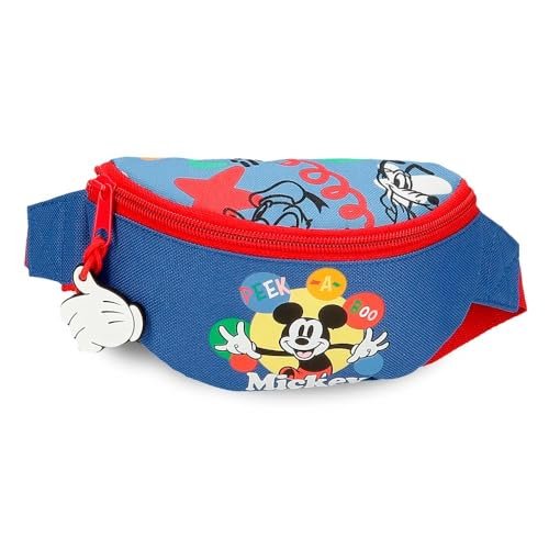 Joumma Disney Mickey Peek a Boo Saszetka Niebieski 27x11x6,5 cm Poliester L, Niebieski, saszetka nerka