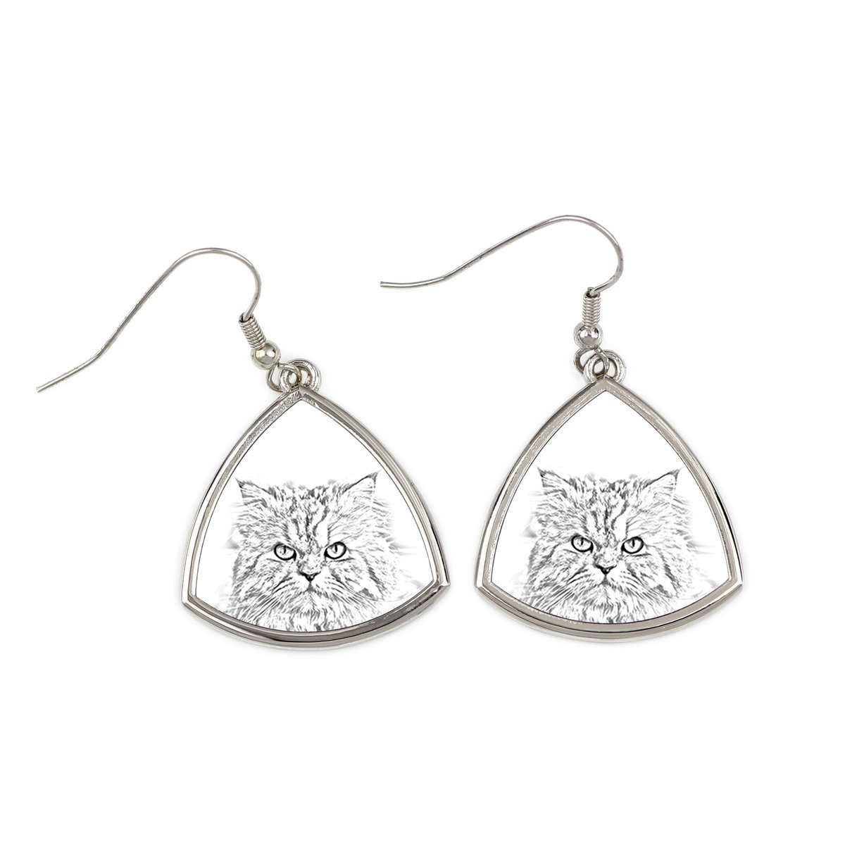Perski - kolczyki z kotem, wiszące kolczyki ze zdjęciem, personalizowana biżuteria z nadrukiem marki Art-Dog