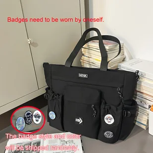 TEMU Duża Torba na Ramię dla Kobiet z Odpinanym Paskiem - Torebka na Ramię i Clutch, Przegrody na Zamek Błyskawiczny, Wytrzymała Nylonowa Torebka do - Torebki damskie - miniaturka - grafika 1