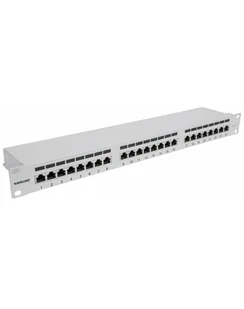 Intellinet patch panel 24 port cat6a ftp, szary - Kable komputerowe i do monitorów - miniaturka - grafika 1