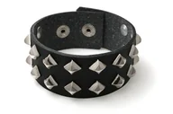Bransoletki - Skórzana Rockowa Bransoleta Z Ćwiekami - miniaturka - grafika 1