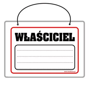 Tablica laminowana A5 - właściciel - Tablice BHP - miniaturka - grafika 1
