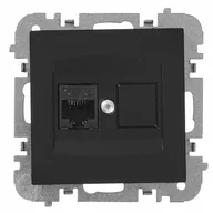 Gniazdka elektryczne - Gniazdo telewizyjno - komputerowe RJ45 Czarny VESTRA ELEKTRO-PLAST - miniaturka - grafika 1