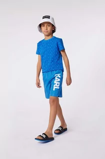 Koszulki dla chłopców - Karl Lagerfeld t-shirt bawełniany dziecięcy kolor niebieski wzorzysty - grafika 1