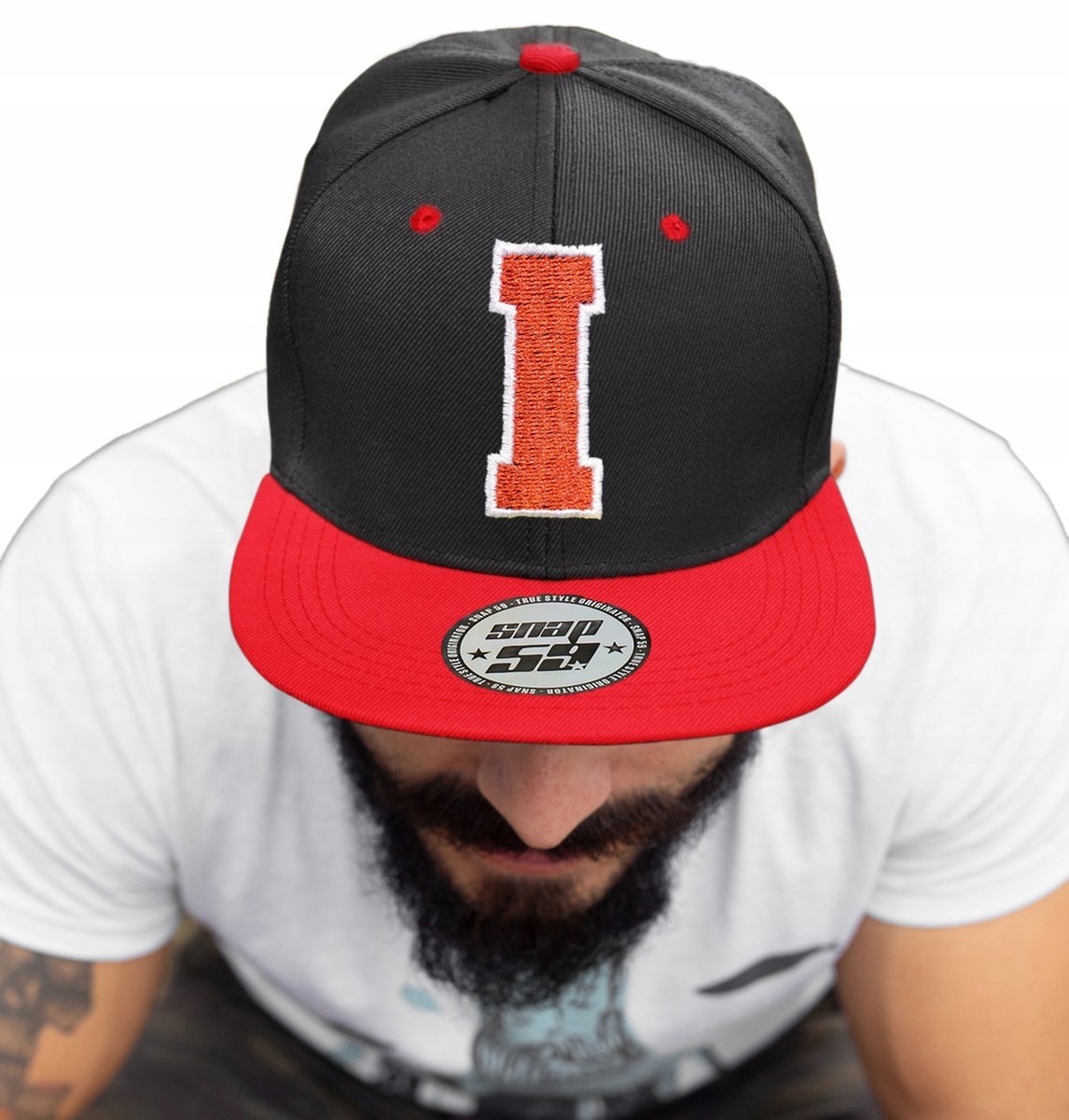 CZAPKA PROSTY DASZEK AMERICAN TWILL LITERA I HAFT