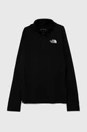 Bluzki dla dziewczynek - The North Face longsleeve dziecięcy NEVER STOP 1/4 ZIP kolor czarny z nadrukiem - miniaturka - grafika 1