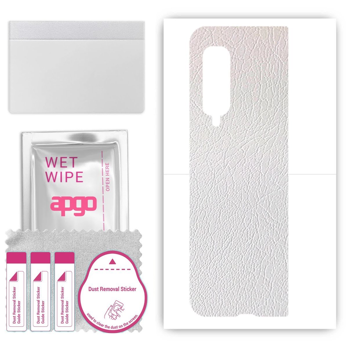 Folia naklejka skórka strukturalna na TYŁ do Samsung Galaxy Fold - Skóra Biała - apgo SKINS