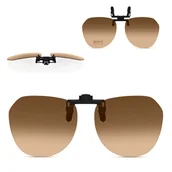 Akcesoria do okularów - Nakładki przeciwsłoneczne polaryzacyjne na okulary korekcyjne NA-209A brązowe - miniaturka - grafika 1