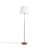 Lampy stojące - QAZQA Lampa podłogowa regulowana brąz klosz plisowany kremowy 45cm - Parte - miniaturka - grafika 1