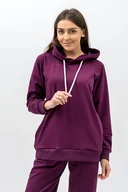 Bluzy damskie - Bluza z kapturem ,,SEHER bakłażan - miniaturka - grafika 1