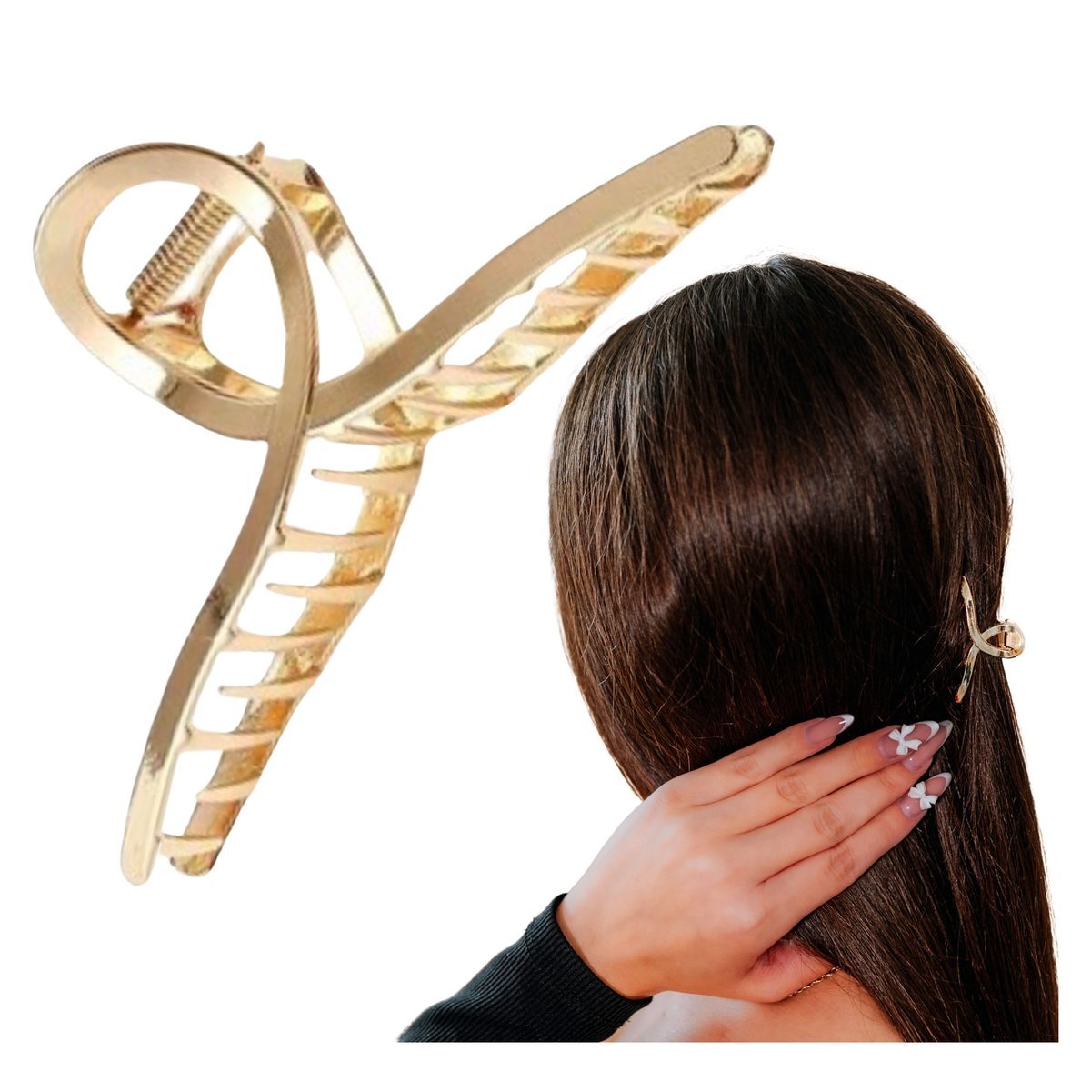 Klamra do Włosów Złota Mała Spinka Francuska Metalowa Lekka i Wytrzymała
