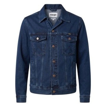 Męska Kurtka Jeansowa Wrangler Authentic Klasyczna Regularna Niebieska 4XL