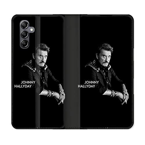 Cokitec Skórzane Etui Portfel do Samsung Galaxy A35 5G Johnny Hallyday Music Czarny
