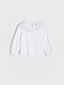 Bluzki dla niemowląt - Reserved - Bawełniana bluzka z falbaną - biały - miniaturka - grafika 1