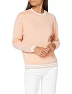 Swetry damskie - Build Your Brand Damska bluza damska College Crew, sweter damski z paskami na mankietach, dostępny w 2 kolorach, rozmiary XS-5XL, jasnoróżowy/biały, XS - miniaturka - grafika 1