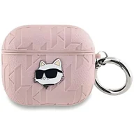 Akcesoria do słuchawek - Karl Lagerfeld KLAP2PGCHPP AirPods Pro 2 (2022/2023) cover różowy/pink Monogram Choupette Head - miniaturka - grafika 1