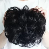 Pozostałe akcesoria fryzjerskie - TEMU Kręcone Włosy Topper z Grzywką dla Kobiet - Syntetyczne, Klipsy do Włosów Przerzedzających - miniaturka - grafika 1