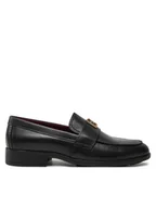 Półbuty damskie - Tommy Hilfiger Lordsy Th Leather Classic Loafer FW0FW07961 Czarny - miniaturka - grafika 1