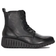 Botki damskie - Marco Tozzi Botki damskie ocieplane Black Comb czarne-39 - miniaturka - grafika 1
