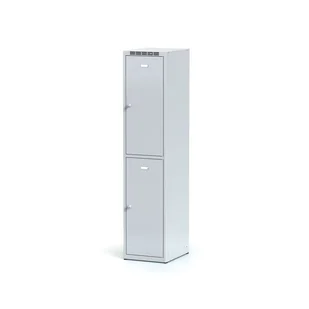 Alfa 3 Metalowa szafka ubraniowa 2-drzwiowa, drzwi szare, zamek obrotowy 1261723 - Szafki BHP - miniaturka - grafika 1