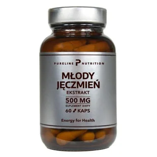 Młody zielony jęczmień ekstrakt 500mg - Pureline Nutrition, 60 kapsułek - Odchudzanie i oczyszczanie - miniaturka - grafika 1