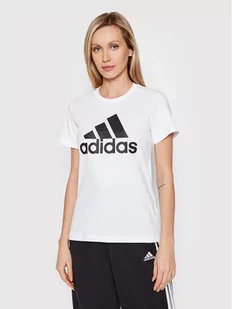 Adidas T-Shirt Loungewear Essentials Logo GL0649 Biały Regular Fit - Koszulki sportowe damskie - miniaturka - grafika 1