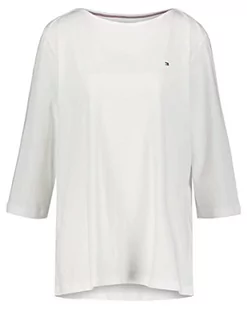 Tommy Hilfiger Damskie topy z dzianiny CRV Slim Boat-NK 3/4 SLV L/S, białe, 48, biały - Kurtki damskie - miniaturka - grafika 1