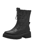 Kozaki damskie - Marco Tozzi Damskie botki Zip+Slip 2-26449-43 modne kozaki, Black Comb, 42 EU, czarny Comb, 42 EU - miniaturka - grafika 1