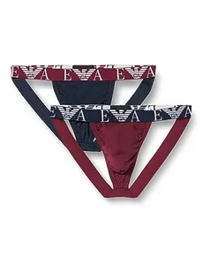 Emporio Armani Męski pasek Jock Strap (2 sztuki), Marine/Burgundy, L - Paski - miniaturka - grafika 1