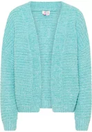 Swetry damskie - IZIA Chenille kardigan damski 19025229, turkusowy, XS-S - miniaturka - grafika 1