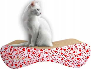 Drapak dla kota biały w serca duży MIMI 70x23x24 cm MruuPruu - Drapaki dla kotów - miniaturka - grafika 1