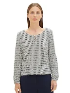 Koszulki i topy damskie - TOM TAILOR Damska koszulka z długim rękawem, 33984 - Navy Geometrics Print, XXS - miniaturka - grafika 1