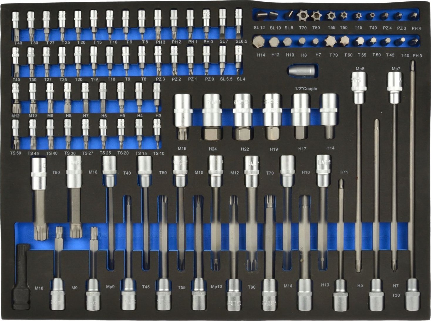 Geko Wkład- zestaw nasadek Torx i bitów 102el. CRV3