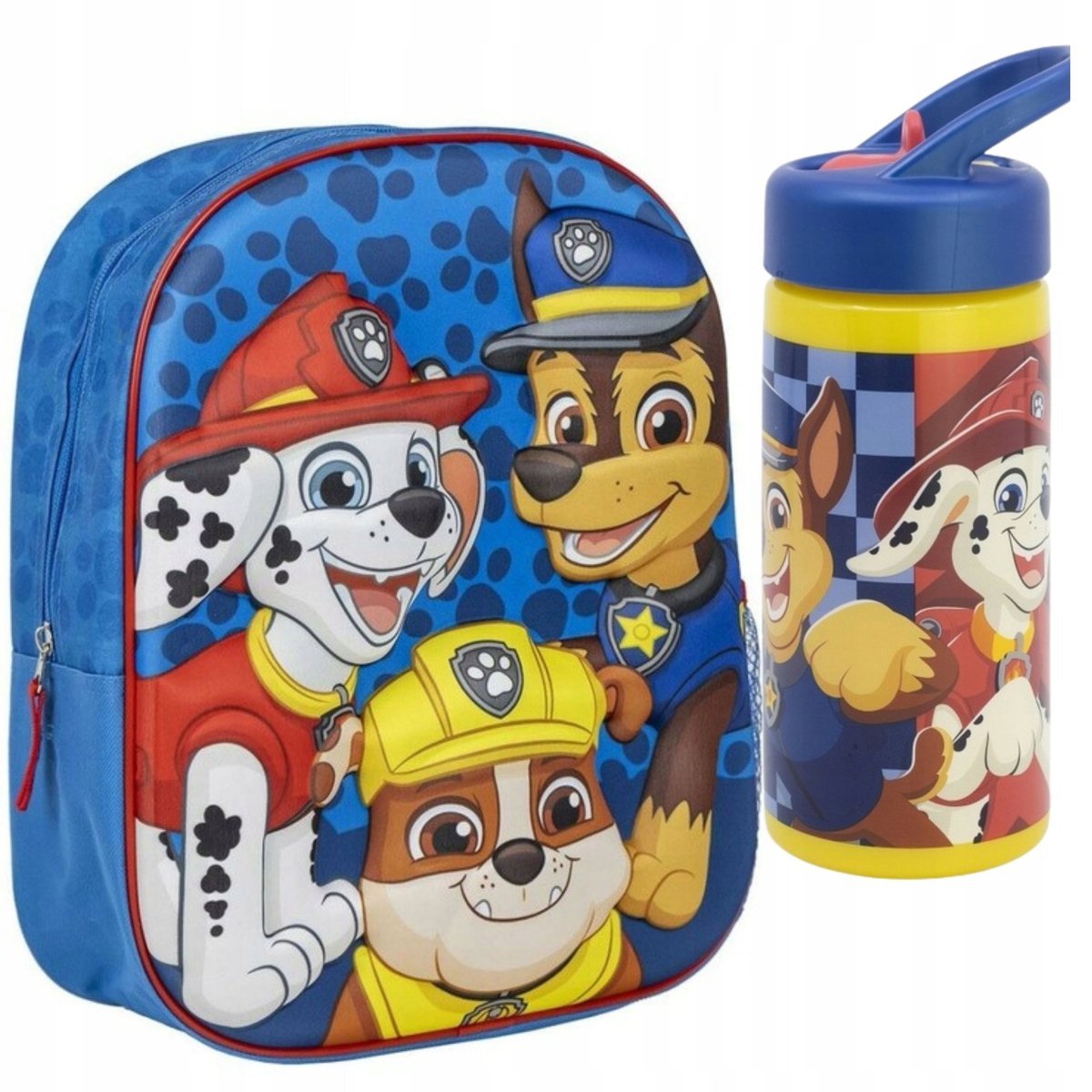 BIDON 410ml+ PLECAK 3D DZIECIĘCY PRZEDSZKOLNY PSI PATROL JEDNOKOMOROWY 31CM