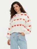 Swetry damskie - Pieces Sweter Nove 17152014 Écru Regular Fit - miniaturka - grafika 1