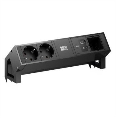 Listwa zasilająca Bachmann BACHMANN DESK2 2xCEE7/3, 1xUSB C/C 65 W, 1xCM L 0,2 m RAL9005