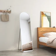 Lustra - EMKE Lustro stojące 140x40cm Pełnowymiarowe lustro Biała aluminiowa rama Lustro Lustro Krzywe lustro ubraniowe z przeciwwybuchową folią okienną - miniaturka - grafika 1