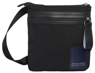 Armani Exchange Men's Milan Edition, Sustainable, Big Zipped Front Pocket Flat, czarna, czarny - Torby męskie - miniaturka - grafika 1