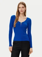 Swetry damskie - Morgan Sweter 232-MBANZA Niebieski Slim Fit - miniaturka - grafika 1