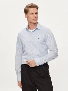 Tommy Hilfiger Koszula Circle MW0MW34649 Błękitny Slim Fit - Koszule męskie - miniaturka - grafika 1