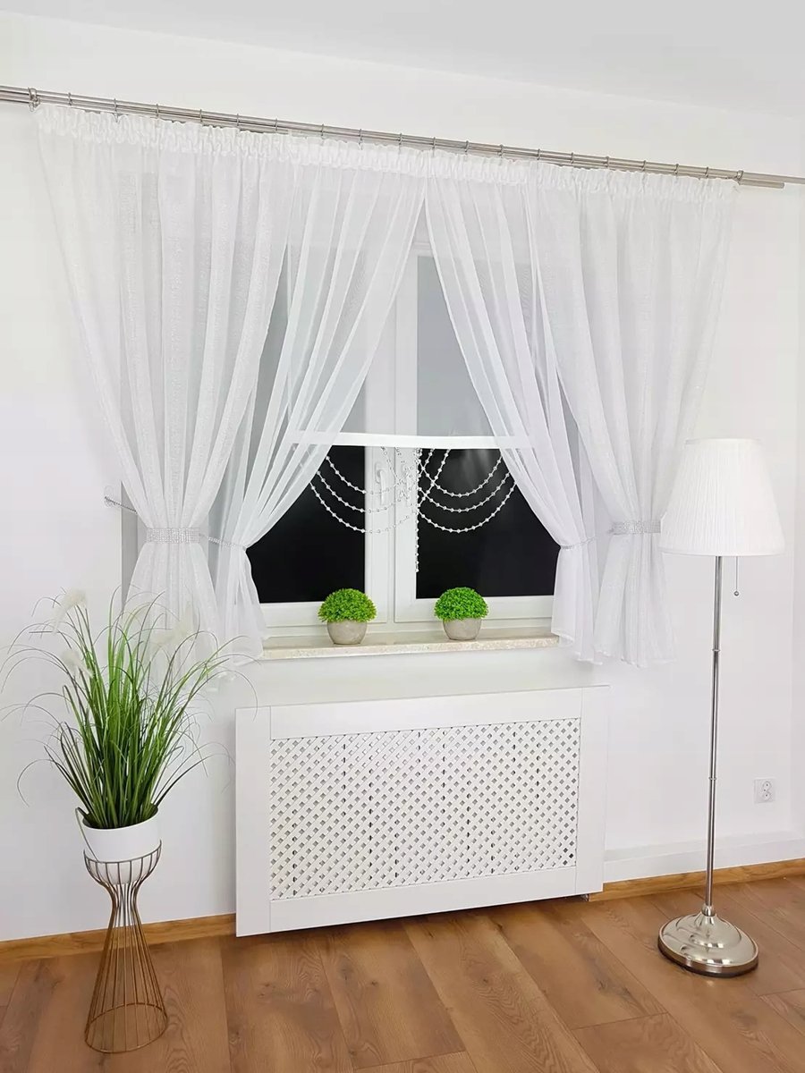 FIRANA GOTOWA PANEL DEKORACYJNY OKIENNY KOMPLET OZDOBNY KORALIKI DO SALONU