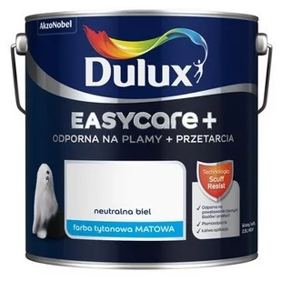 Farba Dulux EasyCare + neutralna biel 2,5l - Farby wewnętrzne Farba Dulux EasyCare + neutralna biel 2,5l - Farby wewnętrzne - miniaturka - grafika 1