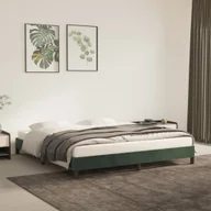 Łóżka - vidaXL vidaXL Rama łóżka, ciemnozielona, 180x200 cm, tapicerowana aksamitem - miniaturka - grafika 1
