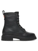 Botki damskie - Tommy Hilfiger Trzewiki Th Plaque Pebble Lace Boot Warm FW0FW08767 Czarny - miniaturka - grafika 1