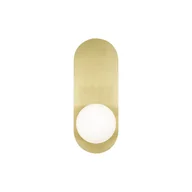 Lampy ścienne - Złoty, szczotkowany kinkiet ścienny z kloszem MOD419WL-01G z serii BAO - miniaturka - grafika 1