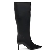 Kozaki damskie - Kozaki Calvin Klein Heel Knee Boot 70 Lth HW0HW02162 Czarny - miniaturka - grafika 1