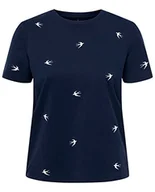 Koszulki i topy damskie - Onlketty S/S O-Neck Top Box JRS, Navy Blazer/Aop: swallow, S - miniaturka - grafika 1