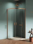 Kabiny prysznicowe - Kabina prysznicowa półokrągła 90x90 miedziana K-3591 Prime New Trendy Copper Brushed - miniaturka - grafika 1